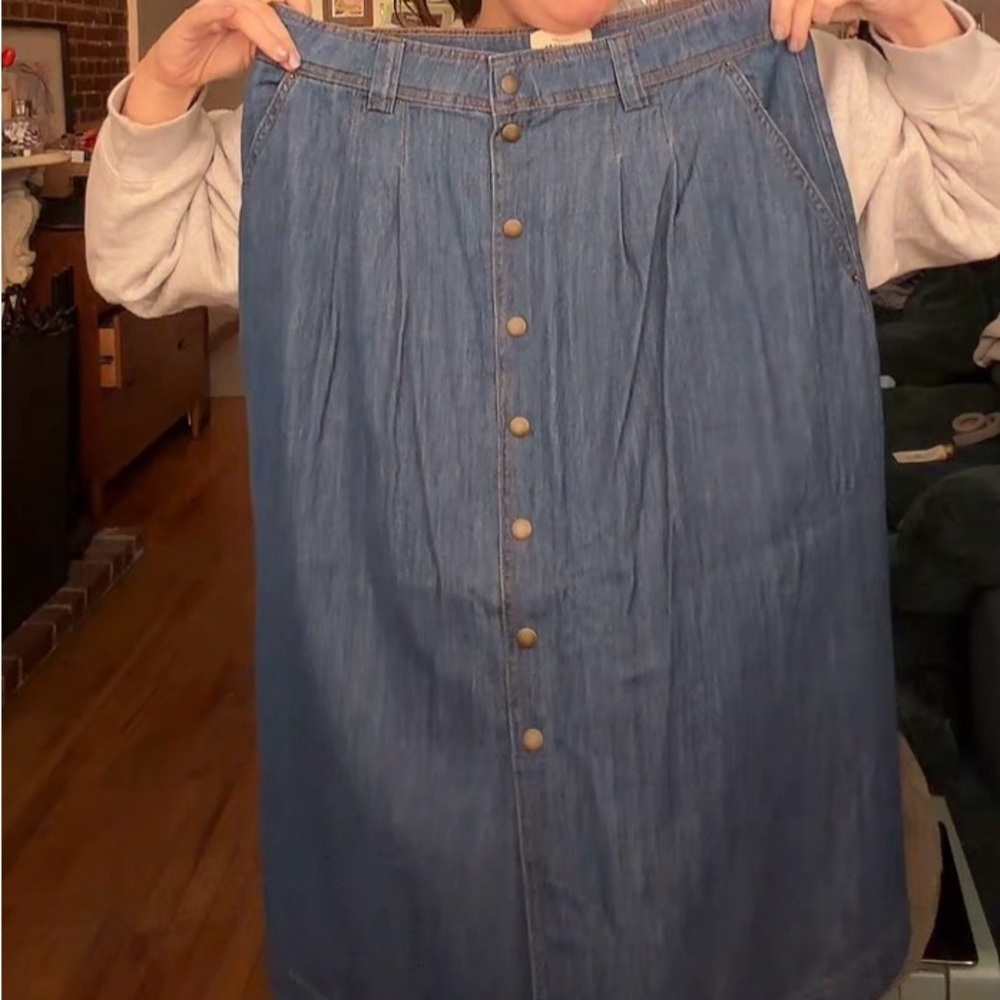 Sezane Blue A-Line Denim Skirt